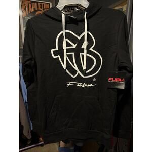 FUBU Black Hoodie with White Logo Men’s Small NWOT Vintage Retro 90’s Warm